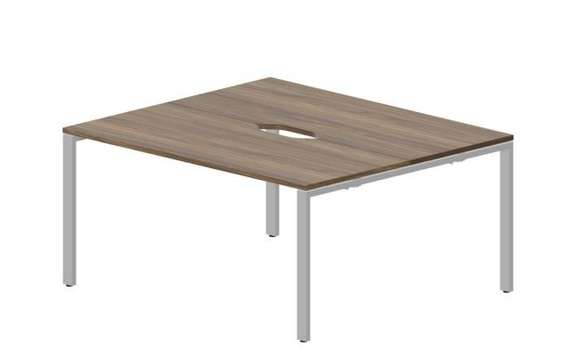Составной стол Strike на 2 рабочих места 1580х1366х750мм (2 эргономичных выреза)