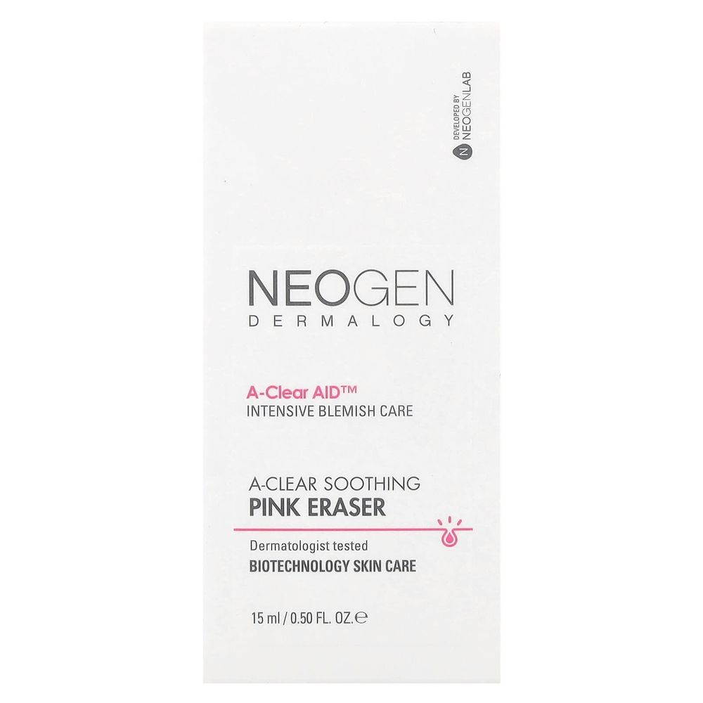Neogen, A-Clear, успокаивающий розовый ластик, 15 мл (0,50 жидк. унции)