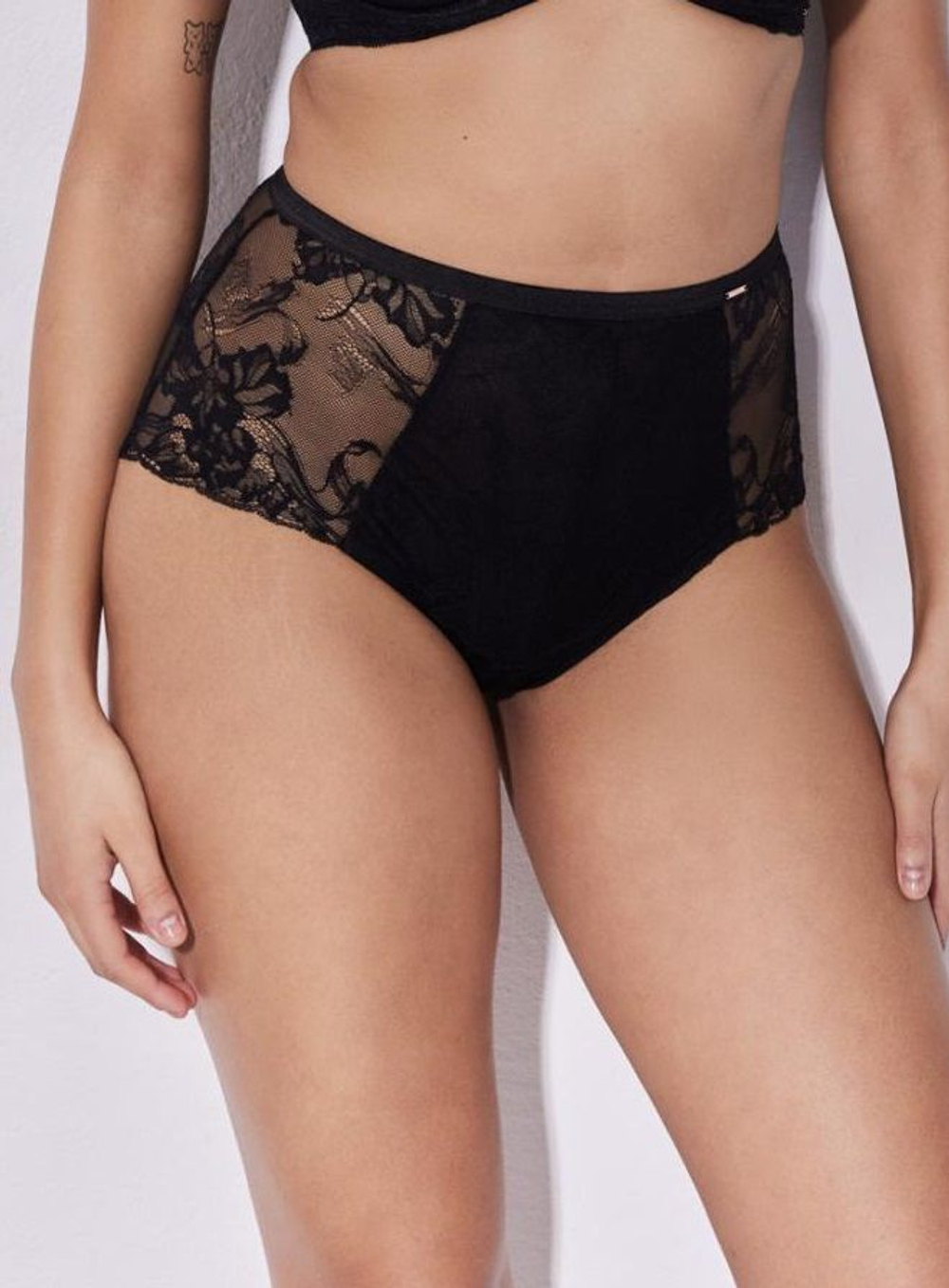 Черные трусики-слипы с высокой линией талии Sublime (Размер: 40) (Цвет: черный)