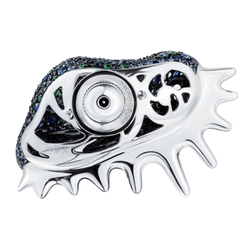 Брошь Ракушка с Сапфирами, Цаворитам и Бриллиантами, Brs0243-0/4