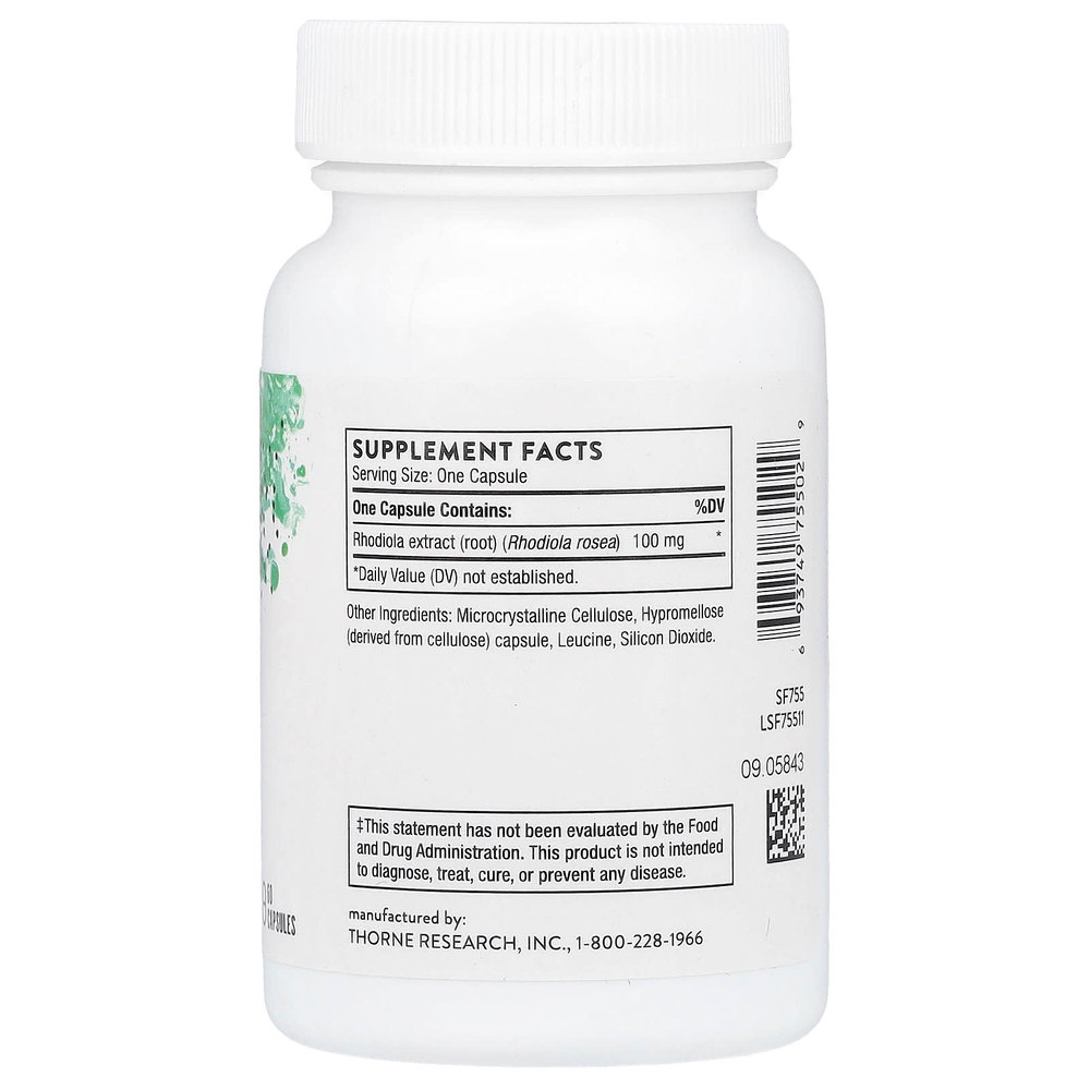 Thorne, Родиола, 60 капсул (100 мг на капсулу)