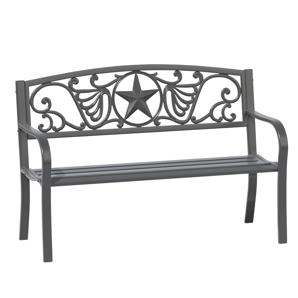 Скамейка садовая из стали ЗВЕЗДА «STAR» — Black
