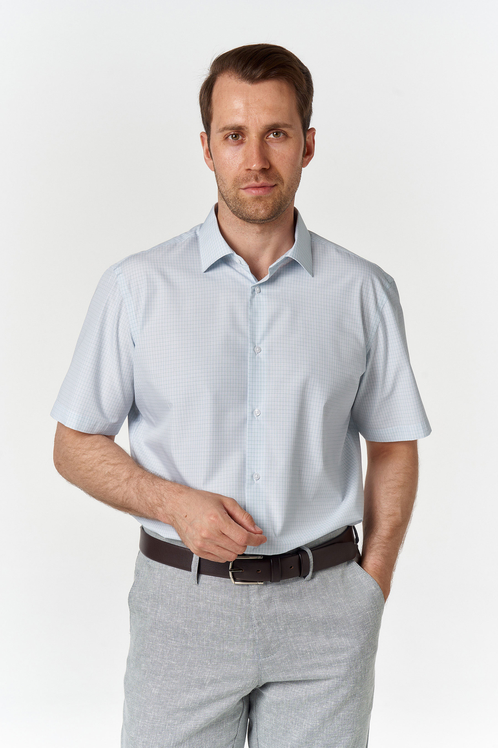 Сорочка мужская VESTER короткий рукав, бамбук/пэ 71415 09