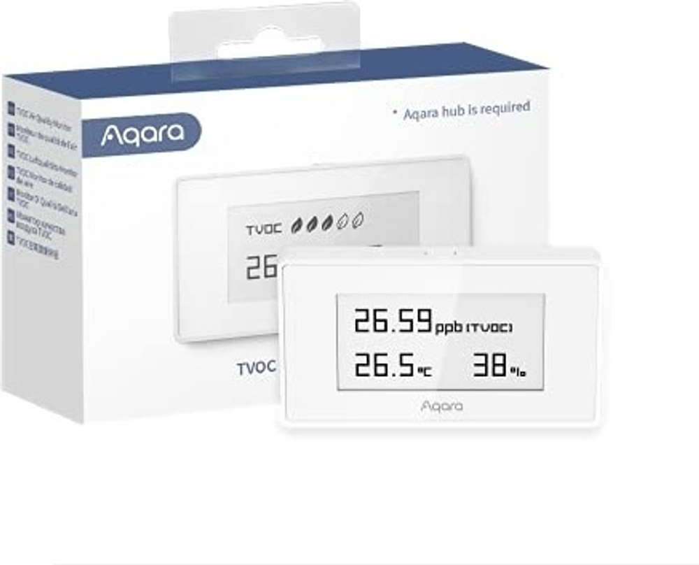 Многофункциональный датчик Aqara TVOC Air Quality Monitor AAQS-S01, экосистема: Xiaomi Mi Home, Apple HomeKit, Aqara Hub