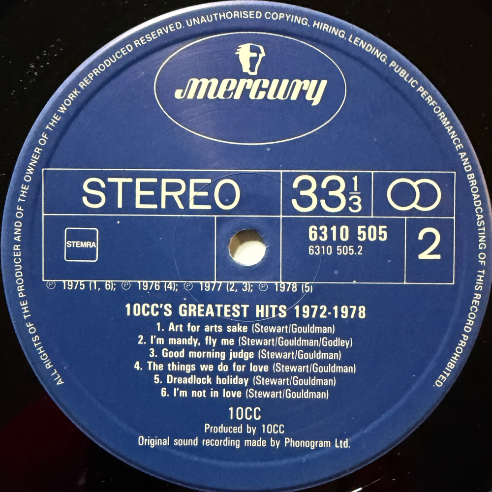 10cc ‎– Greatest Hits 1972-1978 (Голландия 1979гг.) Т