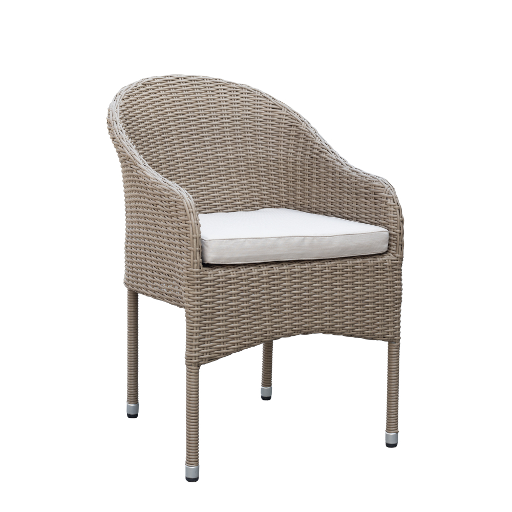 Стул Garden Story Софи (каркас серый, ротанг серо-бежевый, подуш.св.серая)