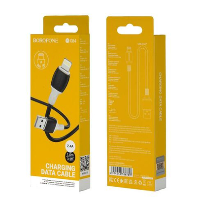 Borofone BX84 USB (m)-Lightning (m) 1м 2.4A ПВХ черный (1/360)