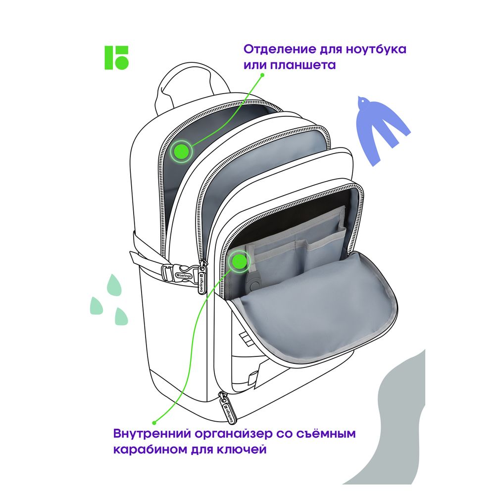 Рюкзак Berlingo Street Style "Sport", 41*28*17см, 3 отделения, 2 кармана, уплотненная спинка