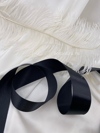 Лента атласная черная 4 см