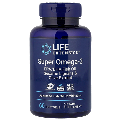 Life Extension, Super Omega-3, 60 мягких таблеток