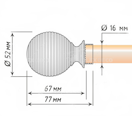 Наконечники "Торонто" d16 мм, цвет хром матовый