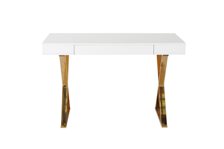 Стол-консоль Ist Casa Рокки, 120х55х76 см, белый, золото
