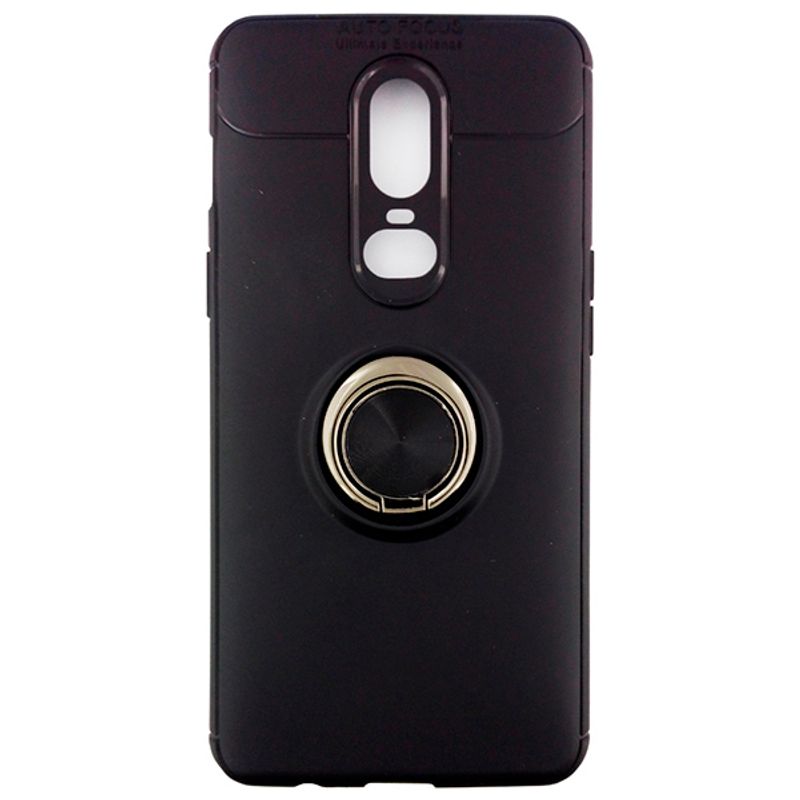 Чехол AUTO FOCUS (с держателем кольцом) OnePlus 6 (Black)