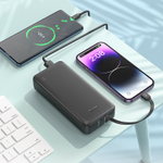 Внешний аккумулятор Hoco J118A 20000mAh 3USB 2.0A LED-индикатор, кабель (Lightning/Type-C) (Black)
