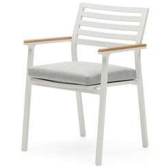 Bona Уличный стул из алюминия в белой отделке и массива тикового дерева