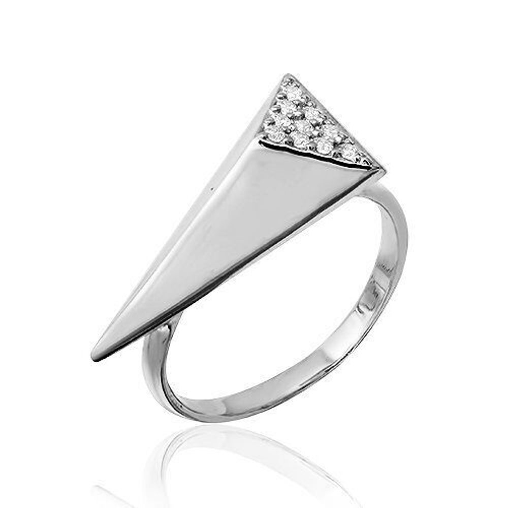 Кольцо из серебра 925 с фианитами.