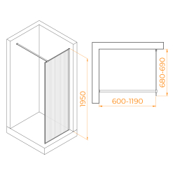 Душевая перегородка RGW WA-08Gb (700)