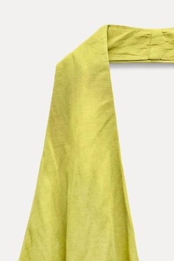 ZARA ТОП НА ЗАПÁХЕ С ГОРЛОВИНОЙ ХАЛТЕР — ZW COLLECTION, ЛАЙМОВЫЙ