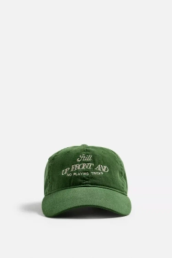 ZARA КЕПКА С КОНТРАСТНОЙ ВЫШИВКОЙ, ЗЕЛЕНЫЙ