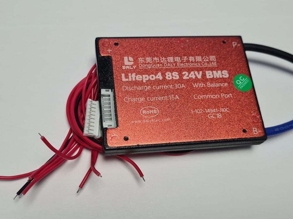 Плата контроля BMS LiFePO4 8S 24V 30A