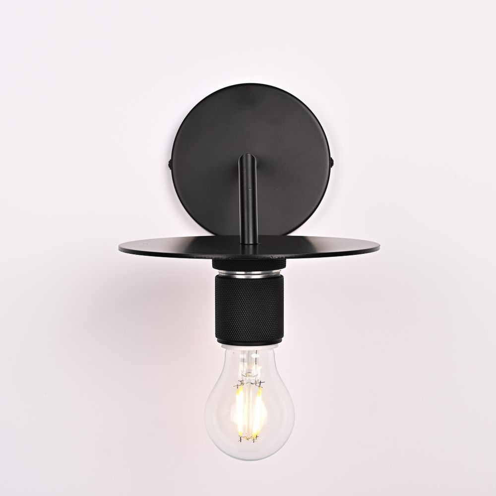 Бра Rh Utilitaire Knurled Disk Shade Sconce Black By Imperiumloft