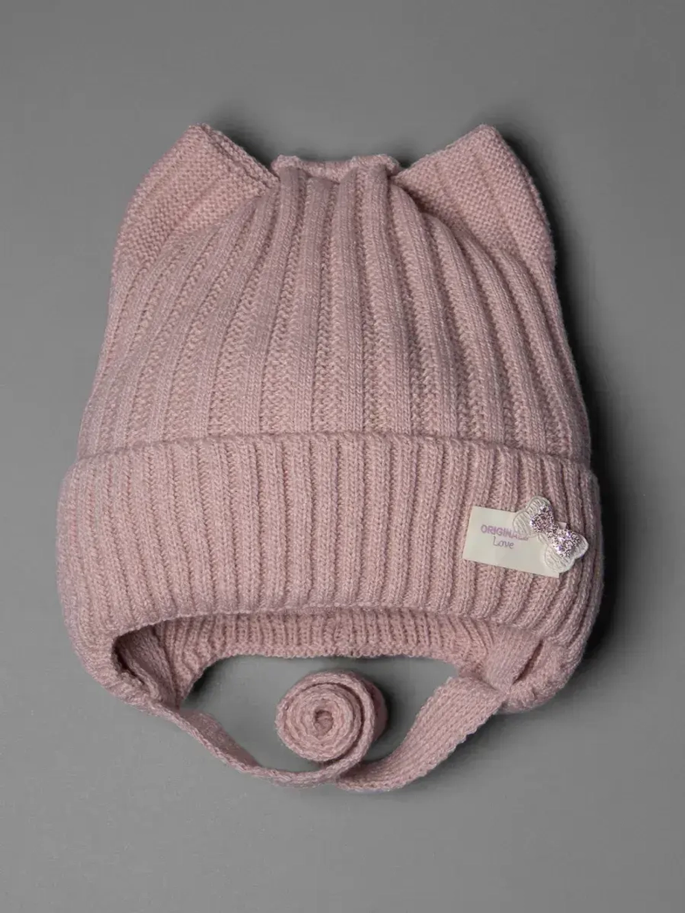 Шапка для девочки с ушками осенняя