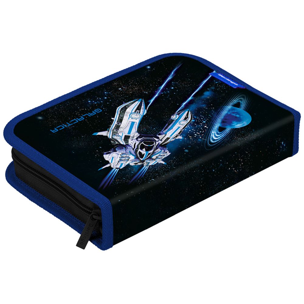 Пенал 1 отделение, 200*140*40 Berlingo "Галактика", дополнительная откидная секция, полиэстер