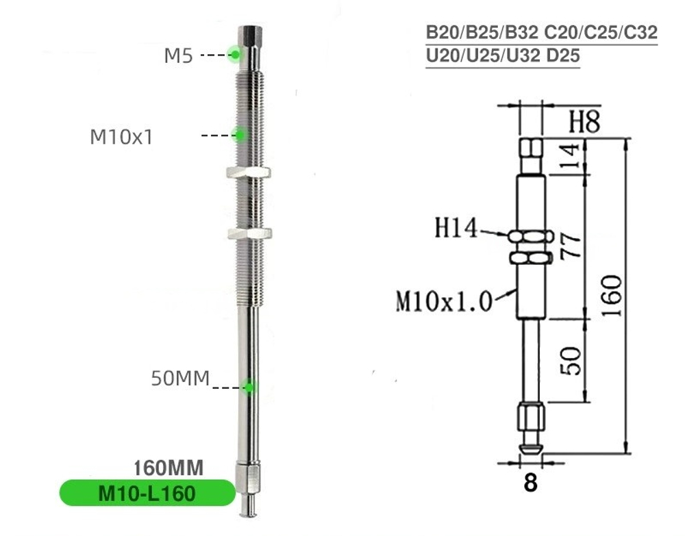 Zpt3-j50-b5-a10 can rotate l160 (medium head)