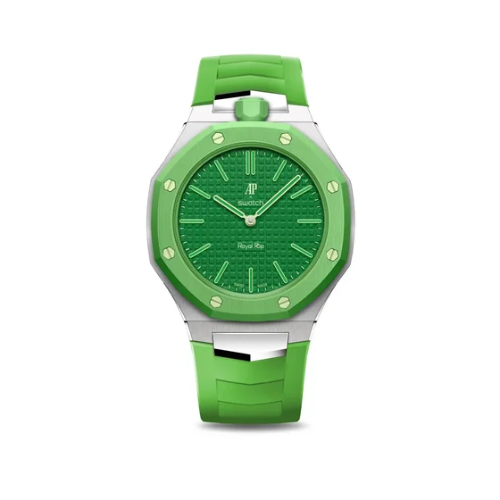 Корпус для часов POP-Swatch x AP - GREEN EIGHT из 2 ремешков