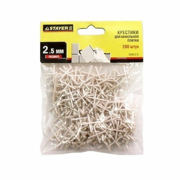 Крестики БИБЕР для кафеля, 2,5мм, 200шт