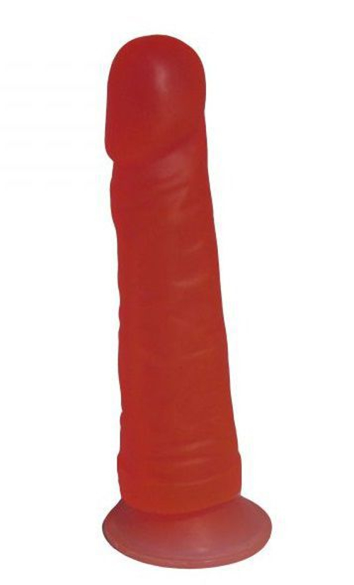 Розовый фаллоимитатор на подошве-присоске - 17,5 см.