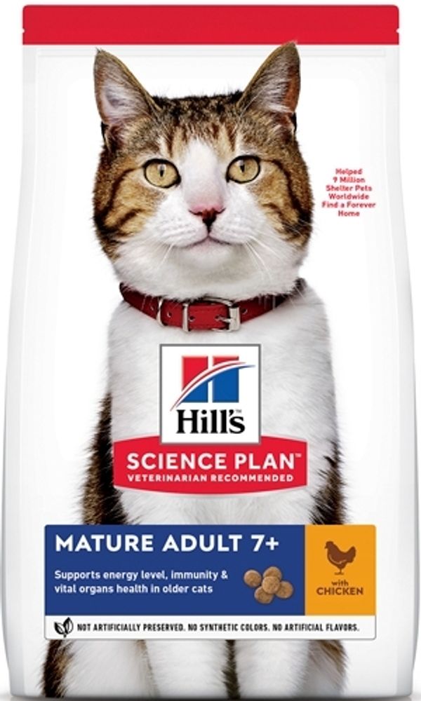 Сухой корм Hill&#39;s Science Plan для пожилых кошек (7+) для поддержания здоровья в период старения, с курицей 300 г