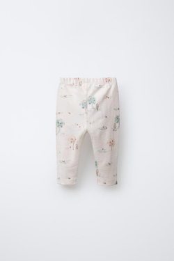 ZARA ЛЕГИНСЫ С ПРИНТОМ «ЛЕС», ЭКРЮ