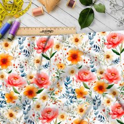 Ткань премиум шифон буйство цветочной фантазии