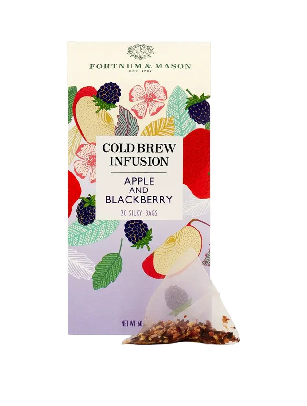 Fortnum&Mason Холодный чайный настой с яблоком и ежевикой Apple & Blackberry Cold Brew Infusion, 20 пакетиков, 60 г