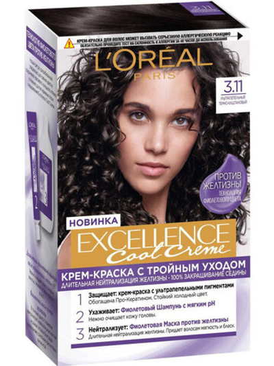 L'OREAL Excellence 3.11 Ультрапепельный темно-каштановый