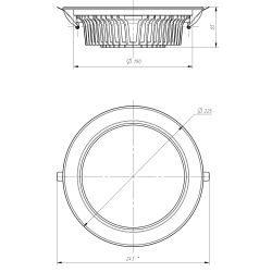 Светильник светодиодный встраиваемый Даунлайт ЭРА SDL-10-90-30K-W35 35Вт 3000K 3700Лм D225х65 5 лет гарантии | Downlight