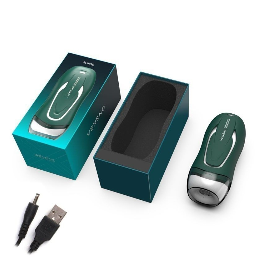 Зеленый вибромастурбатор с голосовым сопровождением Veneno