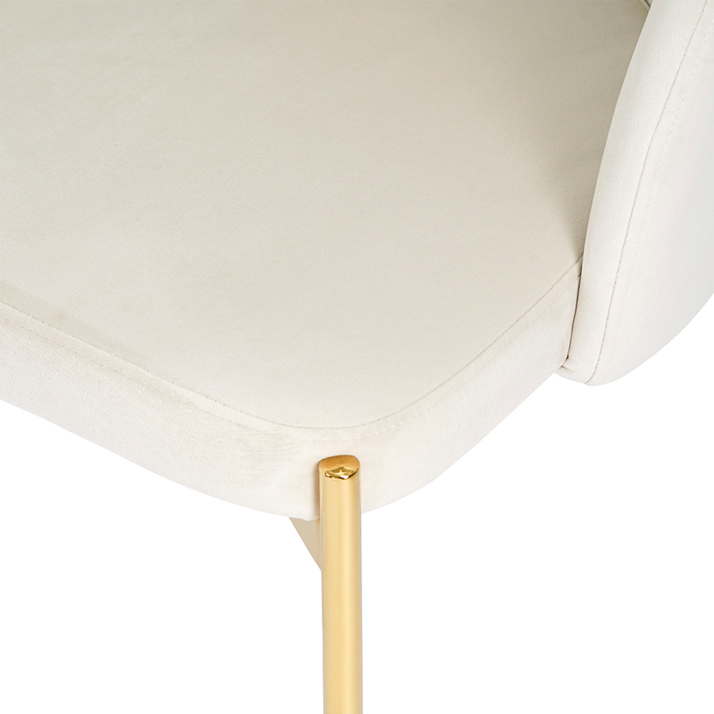 Стул shelly, велюр, молочный