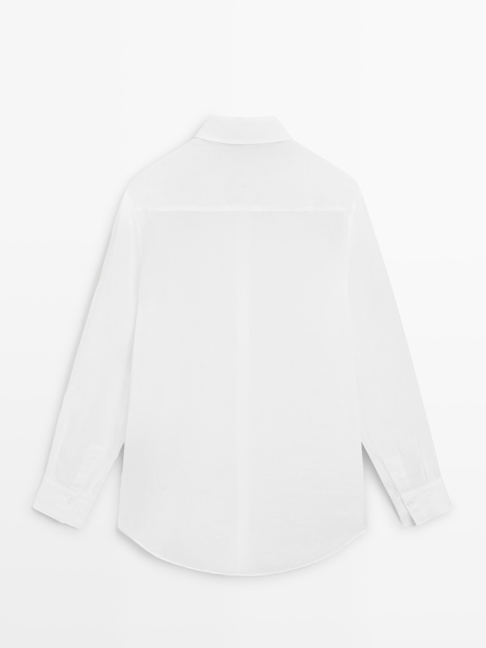 Massimo Dutti Рубашка свободного кроя с рубашечным воротником, белый