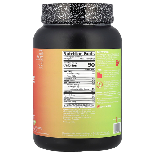 Rule One Proteins, Clear Isolate ™, вишневый лаймад, 689 г (1,52 фунта)