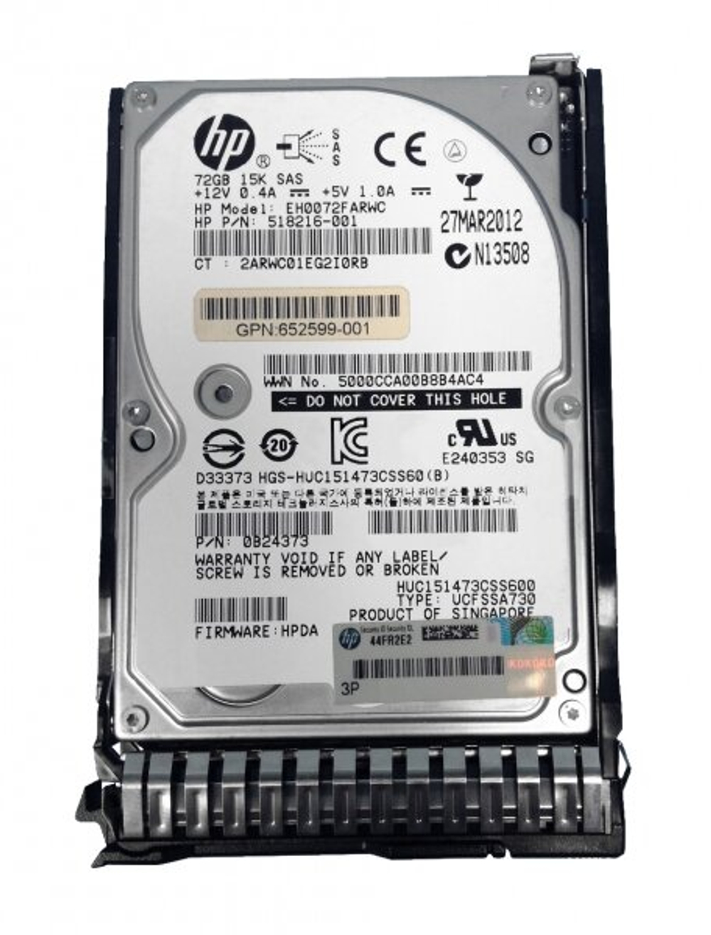 Жесткий диск HP EH0072FARWC 72Gb SAS 2,5" HDD