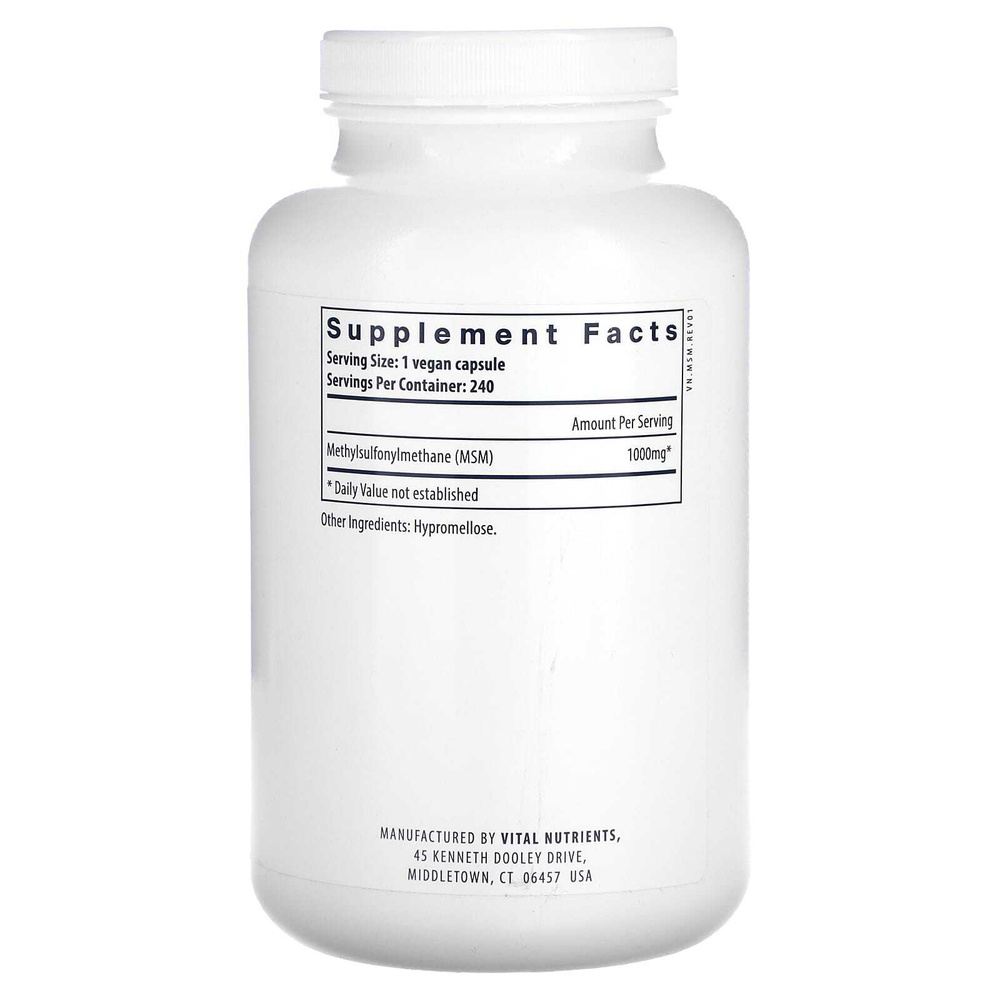 Vital Nutrients, МСМ, 1000 мг, 240 веганских капсул