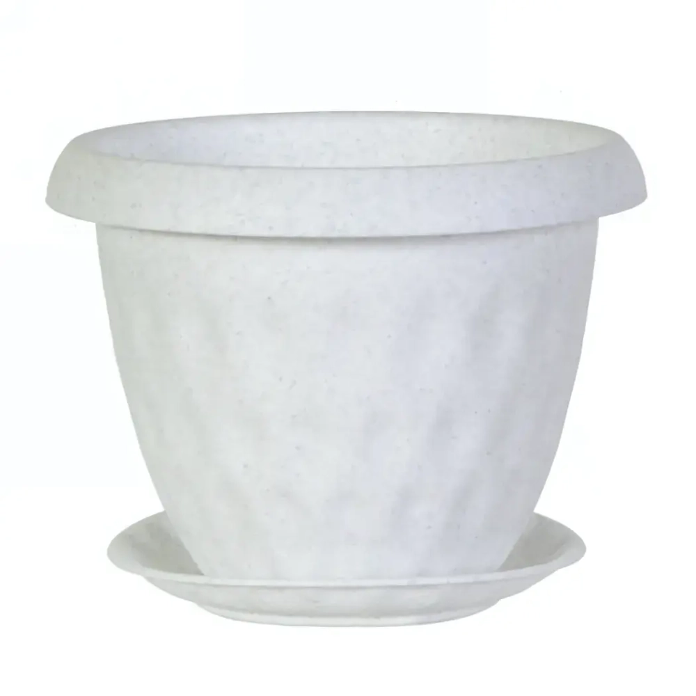 Горшок для цветов пластиковый 13л d-33.9см «Розетта» c поддоном мраморный С129МРА