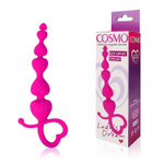 Розовая анальная цепочка Cosmo с петелькой - 14,5 см. (Цвет: розовый)