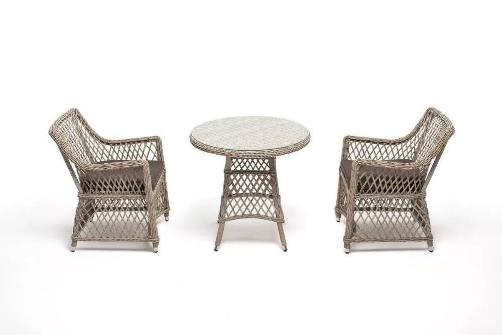 "Эспрессо-80 L" обеденная группа плетеная, цвет бежевый