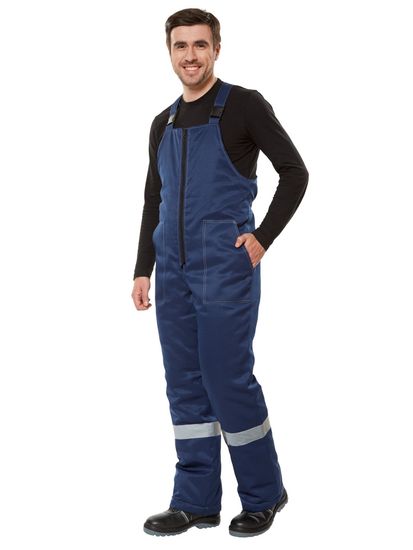 Костюм зимний "Тимбер" полукомбинезон (синий/красный)