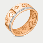 Кольцо для женщин из розового золота 585 пробы с фианитами (арт. к4301)