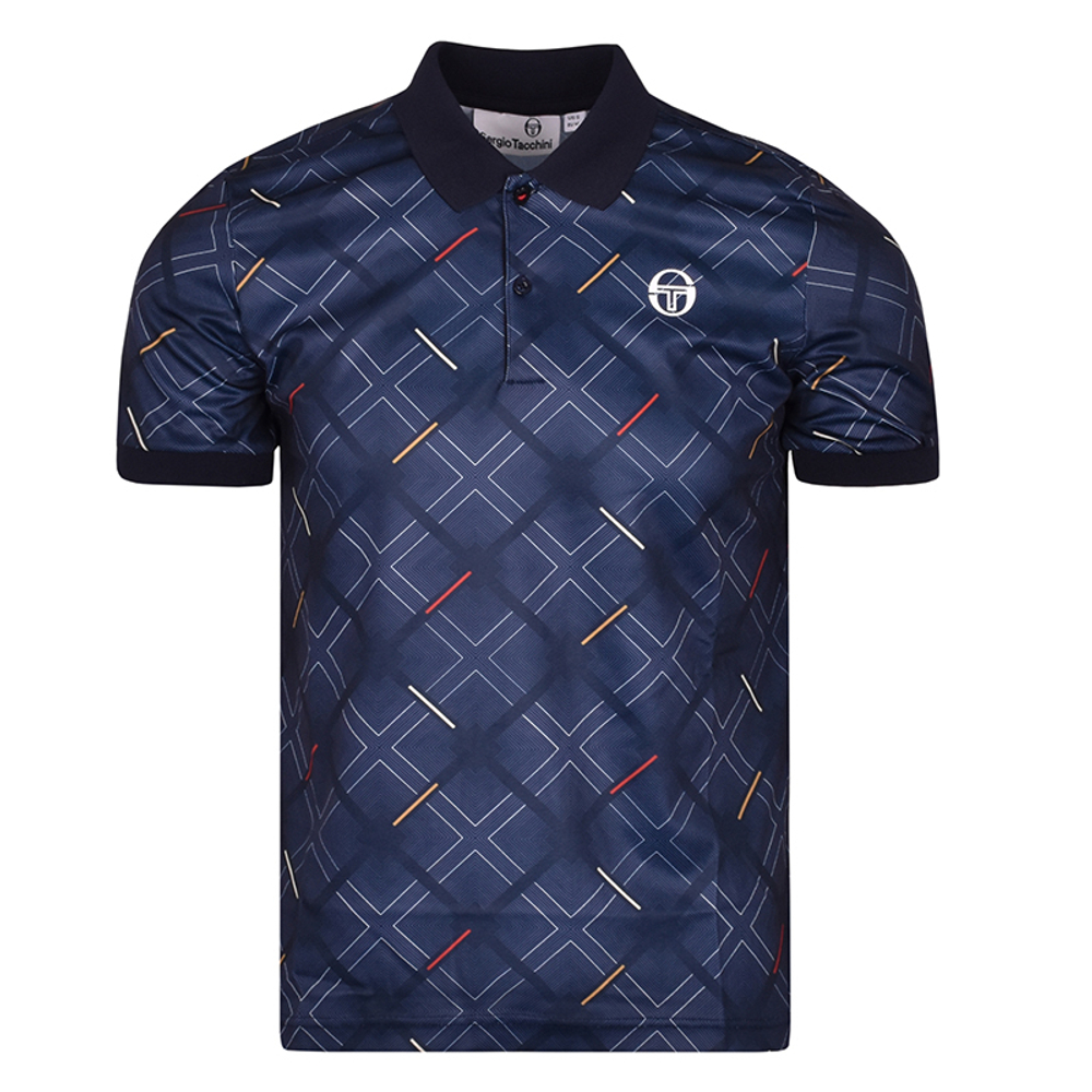 Мужское поло теннисное Sergio Tacchini Nonsentric Polo - navy/gold