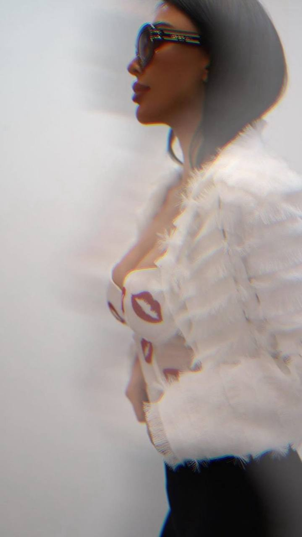 Корсет c принтом "губы"